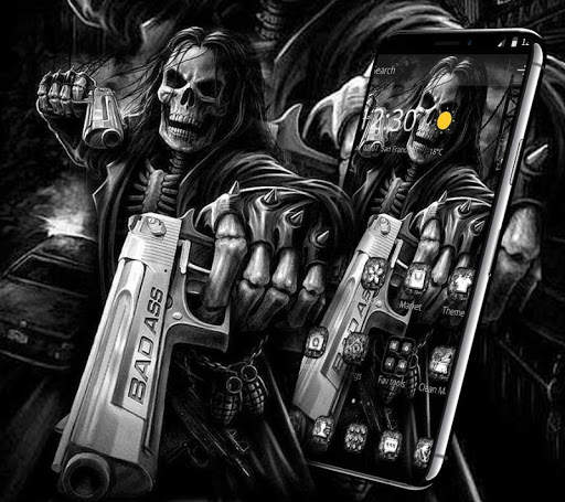 Black Skull Gun Fire Theme screenshot 2