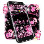 Black Pink Flowers Theme 1.1.1