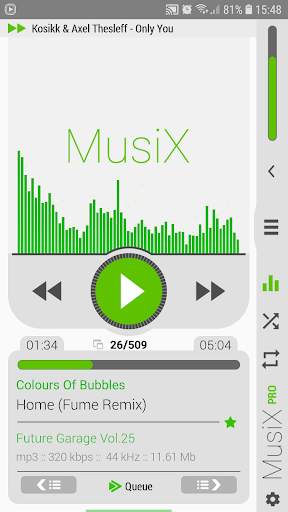 MusiX Material Light Green Skin for music player screenshot 1