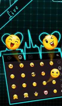 Live 3D Neon Blue Love Heart Keyboard Theme screenshot 6