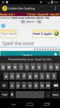 Golden Bee Spelling Free screenshot 3