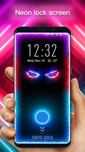 Neon Color Flash Lock Screen screenshot 1