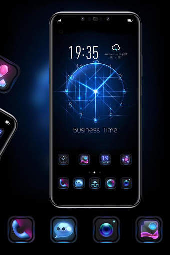 Business Time black tech clock cool theme screenshot 3