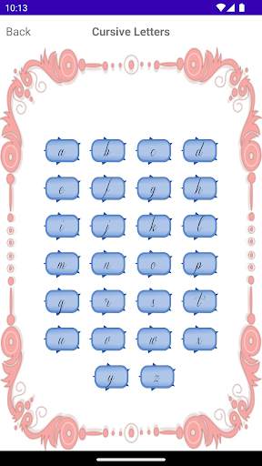 Cursive Letters Alphabets screenshot 2