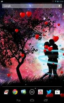 Romantic floating hearts LW screenshot 3