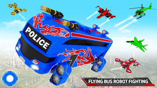 Flying Bus Robot Car War Games screenshot 3