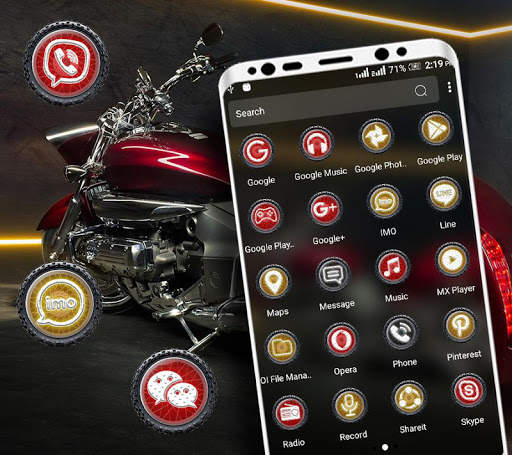 Red Bike Launcher Theme скриншот 2