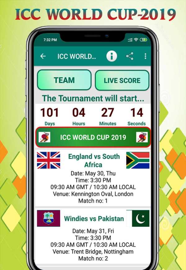 Cricket world cup 2019 (Schedule, Team) screenshot 3
