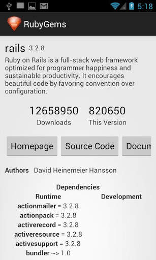 RubyGems Browser screenshot 4