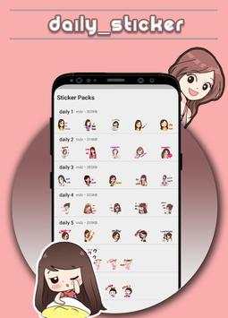 Girl Daily Sticker for whatsapp screenshot 1