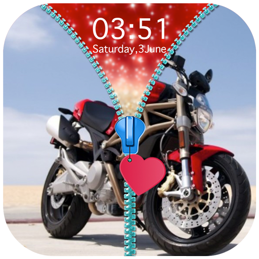 Bike Zipper Lock Screen आइकन