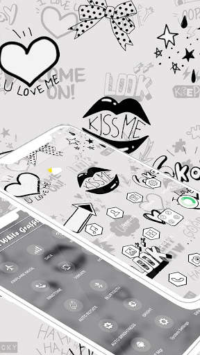 Black & White Graffiti APUS Launcher Theme screenshot 5