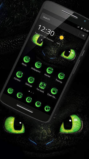 Green Dragon Eyes Theme 4 تصوير الشاشة