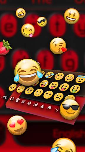 Red and Black Leather Keyboard Theme स्क्रीनशॉट 3