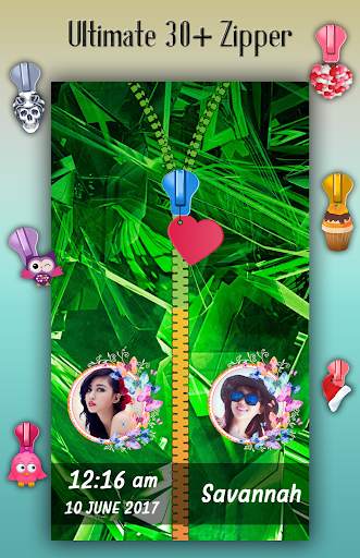 Neon Green Zipper Lock Screen screenshot 4