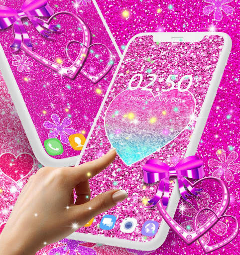 Pink glitter live wallpaper screenshot 3