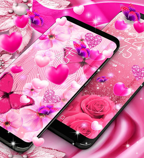 Lovely pink live wallpaper screenshot 4
