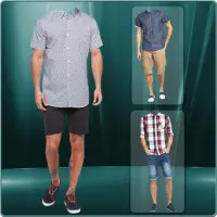 Men Short Shirt Photo Suit - man casual shirt icon