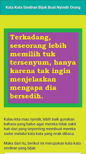 Kata Kata Sindiran Tapi Bijak Terbaru screenshot 1