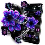 Neon Flower Pink Purple Launcher Theme on 9Apps