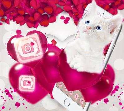 Pink Balloon Lovely Cat Theme screenshot 3