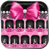 Pink Rose Black Lace Keyboard 10001008