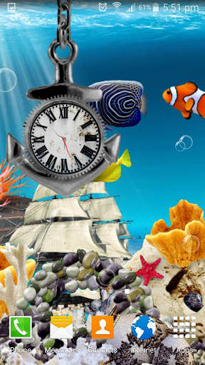 Aquarium Live Wallpaper - Analog Clock screenshot 5