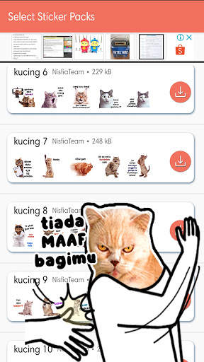 Kucing Lucu Stiker - WAStickerApps screenshot 2
