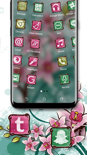 Pink Flower Painting Launcher Theme screenshot 3