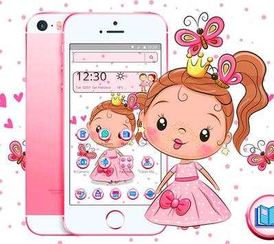 Cartoon Cute Pink Princess Theme screenshot 1