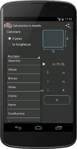 Calcolatrice Peso Metallo screenshot 4