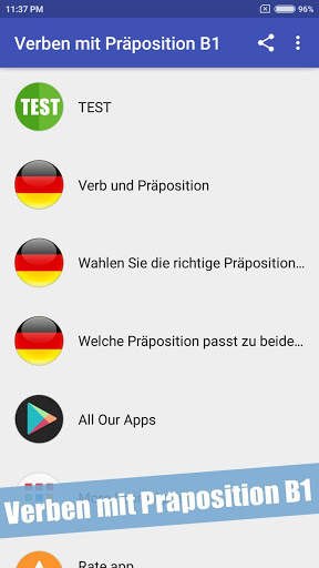 Verben mit Präpositionen Deutsch screenshot 1