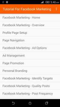 Tutorial For Facebook Marketing screenshot 1