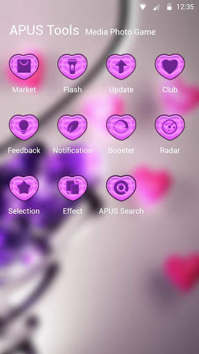 New purple crystal heart APUS launcher free theme screenshot 6