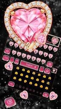 Pink Heart Diamond Keyboard Theme screenshot 3