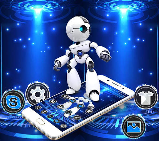 Blue Robot Technology Launcher Theme🤖 screenshot 3