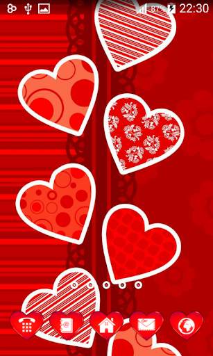 Theme with Red Hearts screenshot 3
