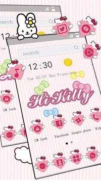 Cute Kitty theme Pink Bow Kitty launcher screenshot 3