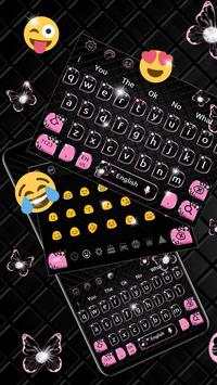 Black Pink Butterfly Keyboard Theme 1 تصوير الشاشة