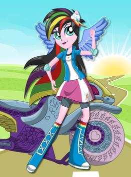 Dress up Rainbow Dash Moto screenshot 2