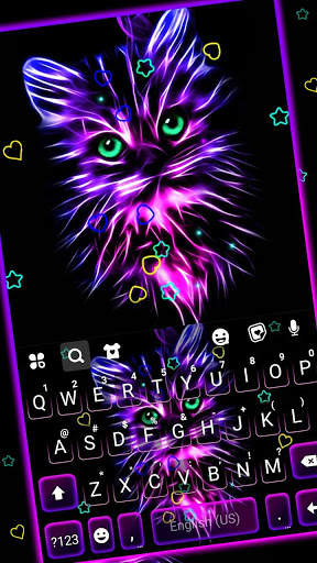 Klawiatura motywów Purple Neon Cat screenshot 1