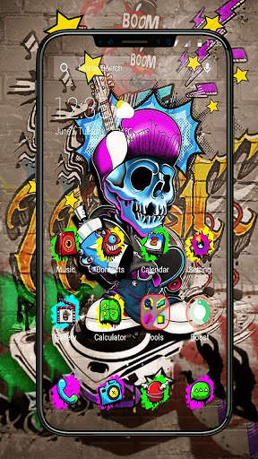 Graffiti Hip Hop Skull APUS Launcher Theme screenshot 1