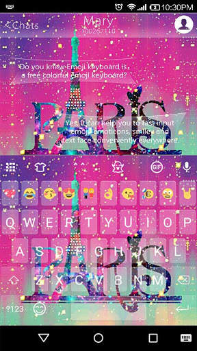 Galaxy Paris KK Emoji Keyboard for Android GO screenshot 1