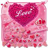 Pink Love Heart Keyboard Theme 10001014