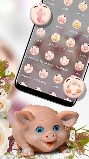 Cute Piggy Launcher Theme screenshot 3