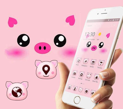 Pink Cartoon Piggy Kawaii Theme screenshot 1
