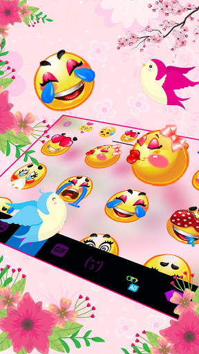 Pink Floral Hearts Keyboard Theme screenshot 5