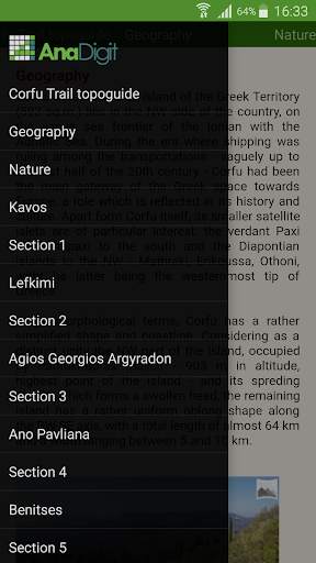 Corfu Trail topoguide screenshot 4