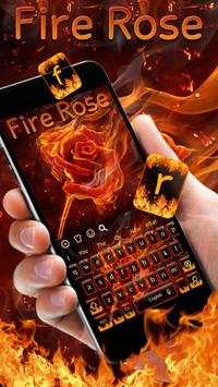 Flaming Fire Rose keyboard Theme screenshot 2