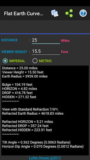 Flat Earth - Curve & Globe Calculator screenshot 17